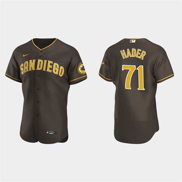 Mens San Diego Padres #71 Josh Hader Brown Road Player FlexBase Jersey Dzhi->philadelphia phillies->MLB Jersey